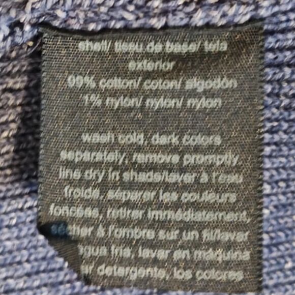 Tommy Hilfiger Sweater Jacket Womens Large Blue Quilted Moto Asym Zip Pockets - Picture 11 of 15